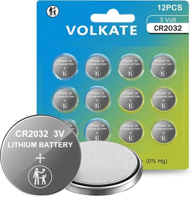 CR2032 Batteries, 12 Count Pack, 2032 Lithium 3V Coin Battery Replacement for Ap