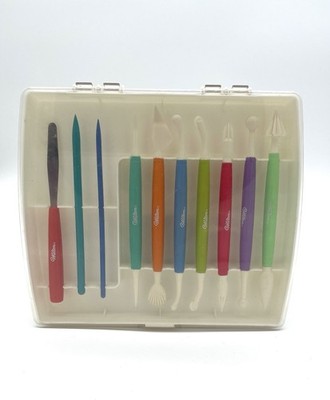 Wilton 10 Piece Fondant & Gum Paste Tool Set with Case - Cake Decorating