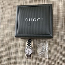 GUCCI 9040L silver, white dial, battery replaced