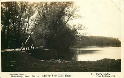 Real Photo Postcard Lake above the Dam, Nora Springs, Iowa 