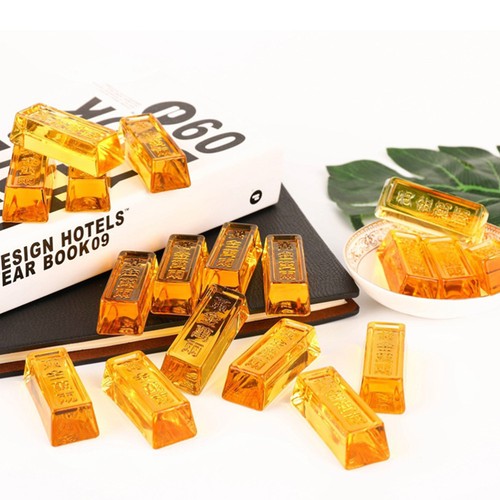 6Pcs Fake Golden Bar Fake Brick Artificial Golden Bar Decorative Movie - Foto 3 di 12