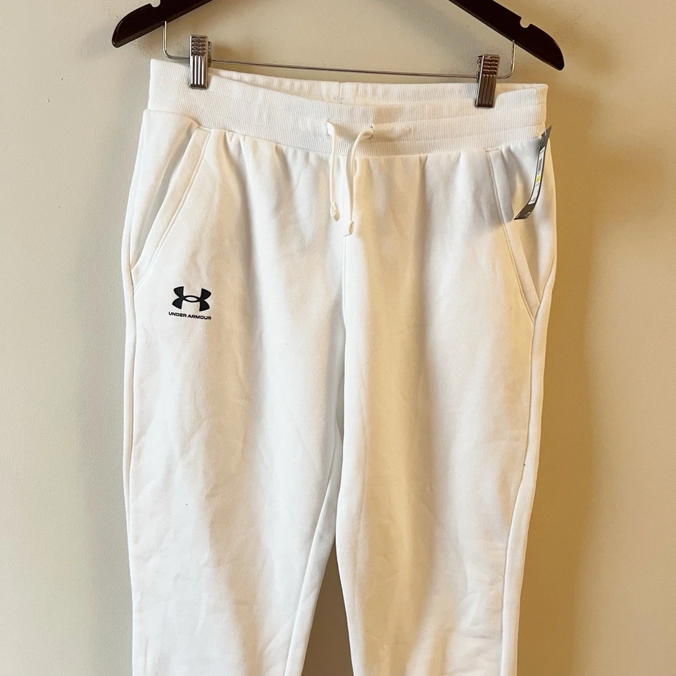 Joggers Under Armour Rival Fleece Lock Up Talla Mediana NUEVO Blanco Foto 2 de 4
