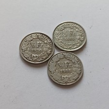 Svizzera Silver X 3 Monete Da Collezione 2.5 Franchi Ag 835 Lotto Argento 287