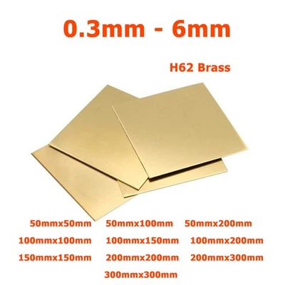 0,3/0,5/0,8/1/1,2/1,5/2mm-6mm stark Messing Blech Dünnplatte verschiedene Größen - Bild 1 von 4