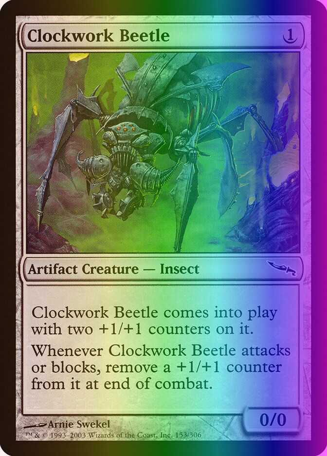 MTG Magic the Gathering Clockwork Beetle (153/306) Mirrodin LP FOIL