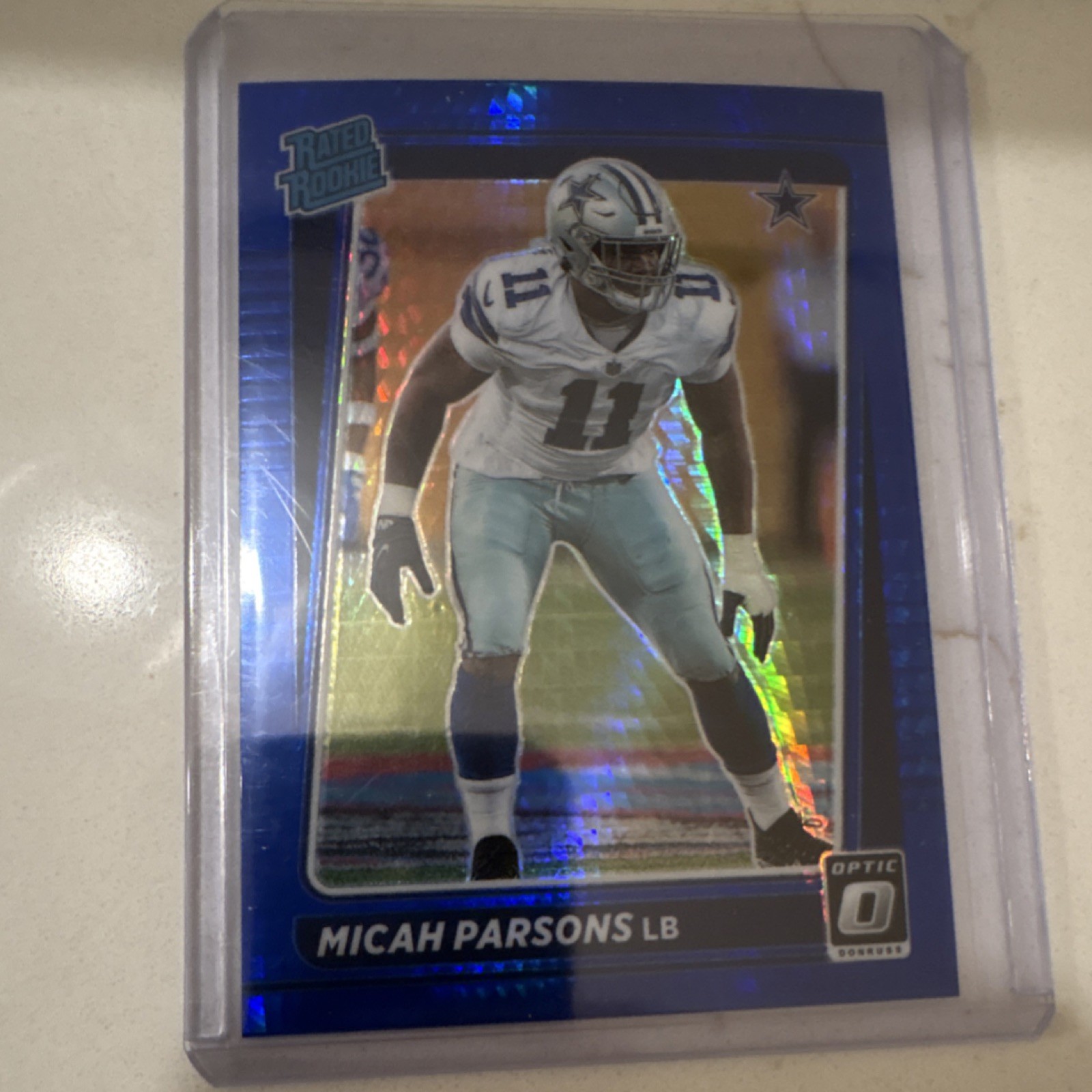 2021 Panini Donruss Optic Rated Rookie - Micah Parsons #245 Blue Hyper Prizm Co…