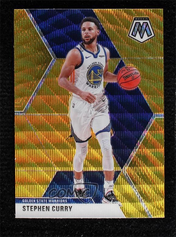 2019-20 Panini Mosaic Tmall Gold Wave Prizm Stephen Curry #70 m9g