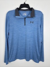Under Armour Long Sleeve 1/4 Zip Blue Pullover Athletic Ultralight Gym Youth XL