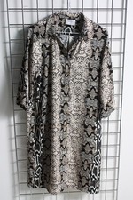 Wallis Womens Snakeskin Print Button Up Shirt Dress Multi - Size 12 Petite (L28)