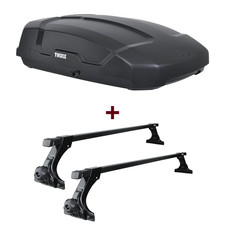 Dachbox Thule Force XT S + Dachträger Thule SquareBar für VW Polo Fliessheck 86C