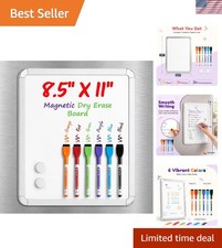 Magnetic Dry Erase Board for Fridge 8.5    x 11    with 6 Magnetic Markers