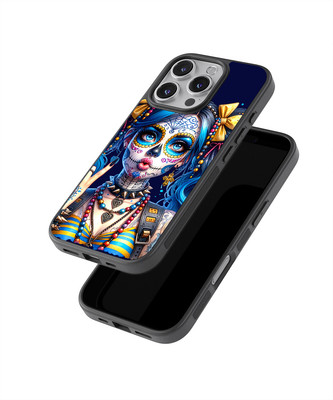 Sunny-Case 2D Case Handyhülle für iphone 14 PRO MAX Skull Tattoo Girl Blue Zö