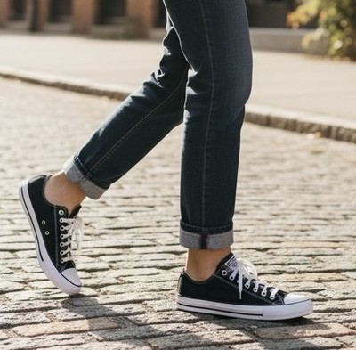 CONVERSE ALL STAR UNISEX ADULT SNEAKERS LOW TOP BLACK COLOR LACE UP SIZE M12-W14