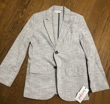 Cat  Jack Boys Chambray 2-Button Lined Pocket Blazer Cotton Blend 8