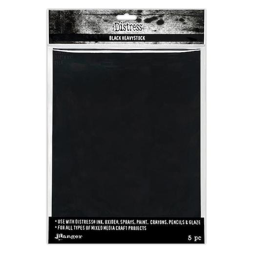 Tim Holtz 8.5""x11"" Distress Mixed Media Heavystock 5pcs - Black TDA79293