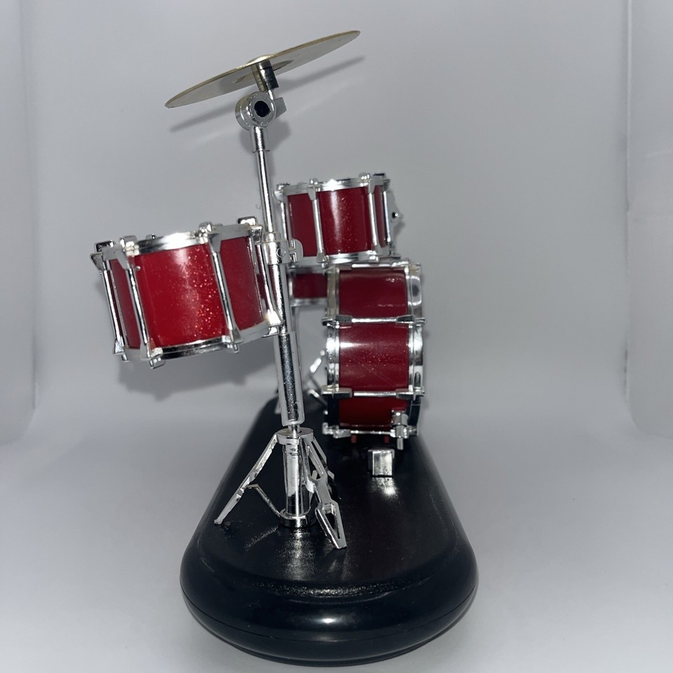 Drum Set Alarm Clock Plays Rock & Roll Music Foot Pedal On/Off Switch ...