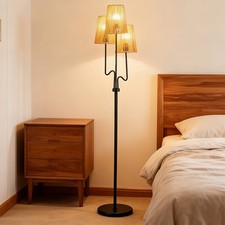 Floor Lamp Farmhouse Standing Tree Lamp-Black 3-Light