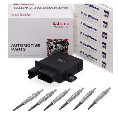 HITACHI ASTEMO Steuergerät Glühzeit + 6x BERU Glühkerze für BMW E46 E90 E60 M57