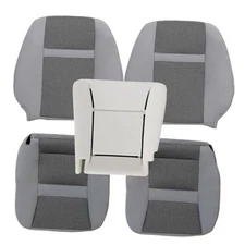  Front Driver & Passenger Side Bottom & Top Lean Back Gray Cloth Replacement 