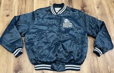 Vintage Chalk Line NFL Dallas Cowboys Snap Button Nylon Satin Bomber Jacket XXL
