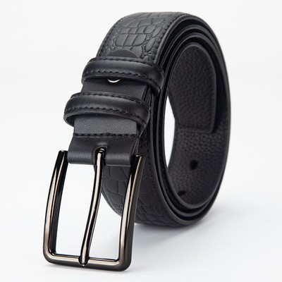Herren Gürtel Leder Business Freizeit Prägung klassisch strapazierfähig für Jeans Hose