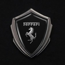 Ferrari Metal Shield Sticker Resin Domed Logo Emblem Decal Fender Door Car