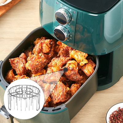 Air Fryer Skewer Rack with Round Hanging 25 Meat Skewers Fryer Accessory Easy to