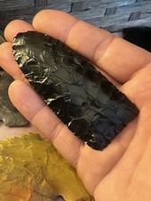 Arrowhead. Paleo Knife Blade Or Spear Point. Black Obsidian
