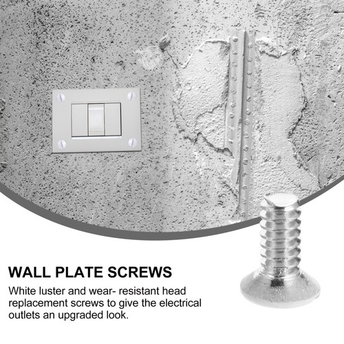 200 Pcs White Wall Plate Screws Thread Switch Covers Screws Outlet Parts - Afbeelding 9 van 12