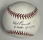 MEL PARNELL Signed OML BASEBALL Inscribed “No Hitter 7/14/56” - JSA Certified