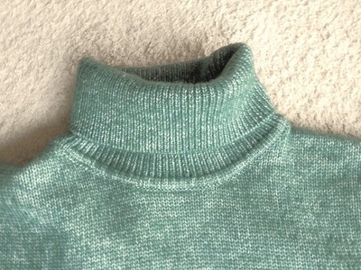PULLI Rollkragen GRÜN meliert TOM TAYLOR unisex WOLLE wie neu, M/L