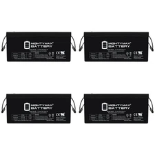 Mighty Max 12V 1000Ah AGM Deep Cycle Battery for Off Grid Solar Wind - 4 Pack