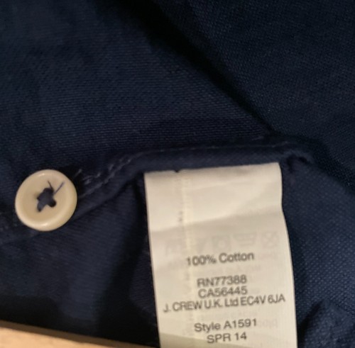 J Crew Oxford Slim Fit Button Down Long Sleeve Shirt-Men's L-Navy-Casual-NWT - Picture 11 of 14