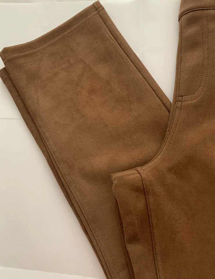 NUEVO Mujer Talla 16R Westbound Tiro Alto Ajustado 5 Bolsillos Gamuza Pantalones Coñac $49 Foto 3 de 4