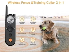 Htcuto Dog Training Collar  Wireless Fence for 2 Dogs  3500 ft Model X3 RET $169