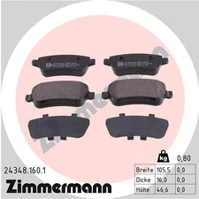 Rear axle Zimmermann 24348.160.1 brake pad set, disc brake for Fiat