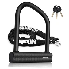  Bike Locks Heavy Duty Anti Theft 18mm Thick, Motorcycle U Lock with 4FT Black