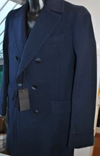 SANTANIELLO SALERNO WOOL CLOTH COAT SIZE 52 690.00 CART. MARTINGALA BLUE A1