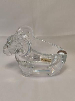 70er Jahre Kristallglas & Silber Widder Aschenbecher | Vannes Le Chatel France