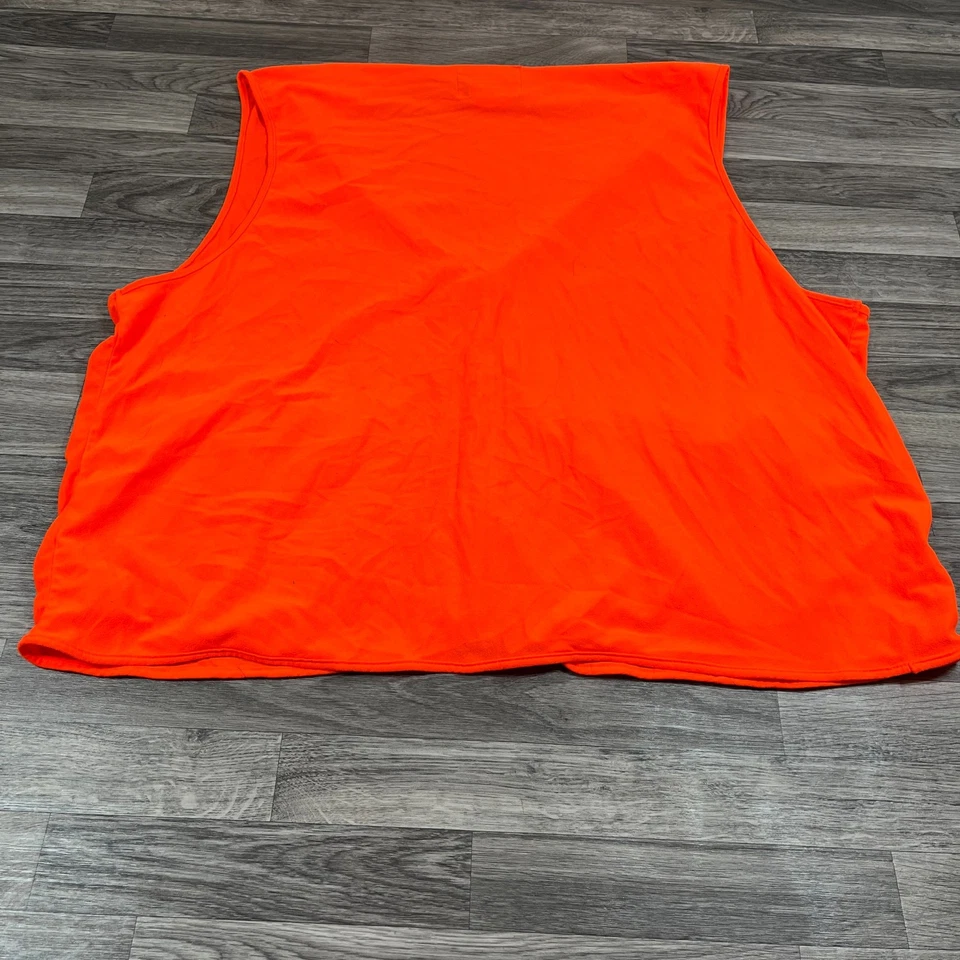 DEER CAMP Full Zip Up Pockets Sleeveless Orange Hunting Vest Men's 3X Plus Size - Image 3 of 4