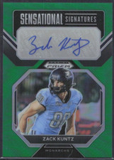 2023 Prizm Draft Picks Green Sensational Signatures Green #SS-ZAK Zack Kuntz RC