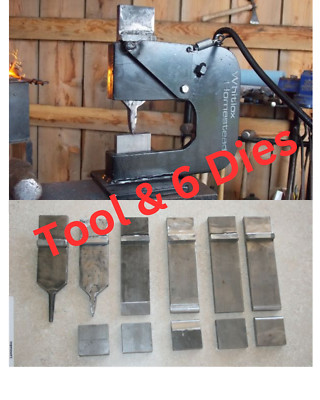 Blacksmith Helper Guillotine Tool with 6 Dies - True hands free operation WELDED