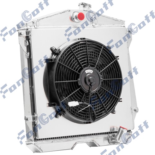 3Row Radiator w/Shroud Fan FOR 1943-1948 Chevrolet Car Sedan Coupe L6 3.5L/3.8L - Picture 6 of 7