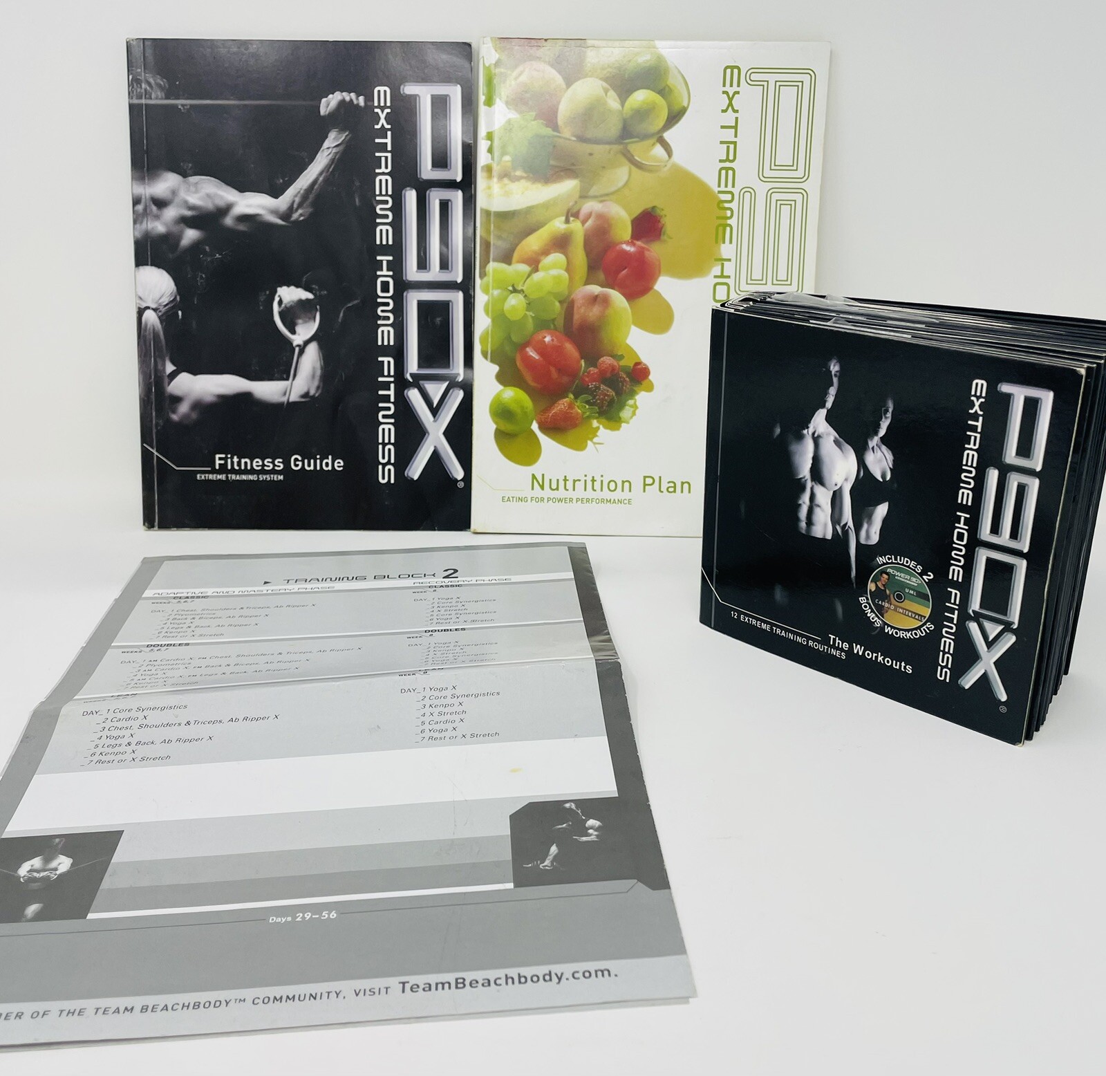 New P90X Extreme Home Fitness Complete 12 Disc Set W/Nutrition & Fitness Guides