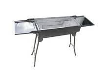 Mangal Schaschlikgrill Holzkohlegrill BBQ Säulengrill aus Edelstahl ohne Spieße