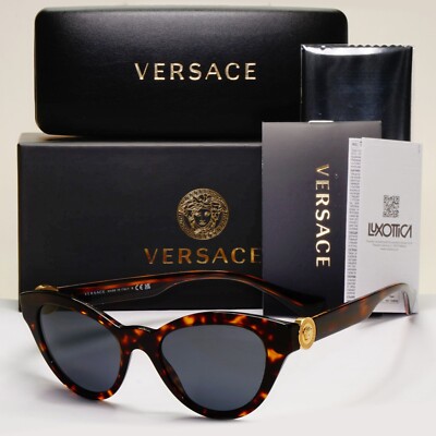 Versace Sunglasses Tortoise Havana Brown Grey Cat Eye MOD VE 4435 108/87 52mm