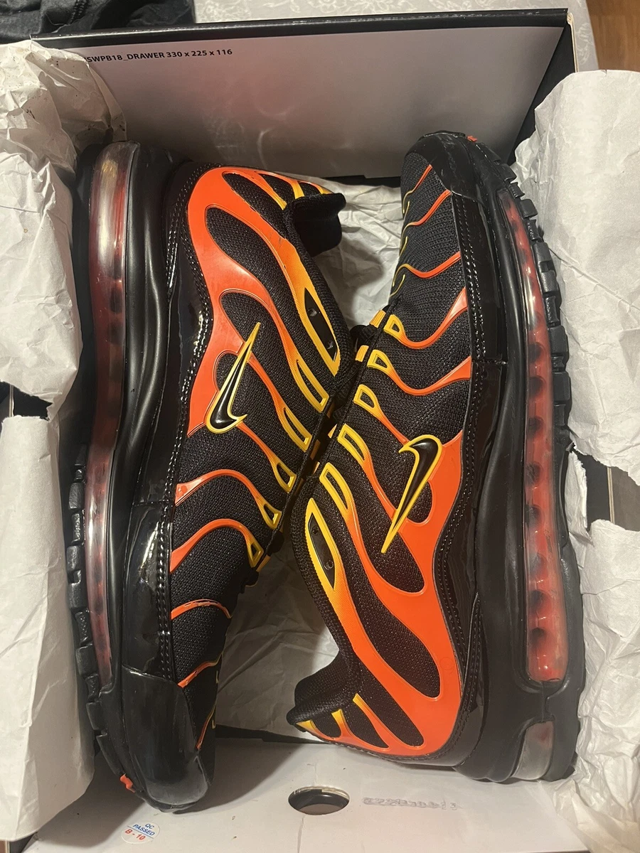 Nike Air Max 97 Plus Black Shock Orange 2018 Release SIZE 11