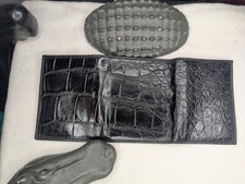 Wild Alligator TriFold Wallet croc gator swamp leather hide Tri Formal NV19