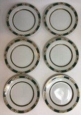 Set of 6 Green Fitz & Floyd Fleur Orientale 7-1/2” Salad Plates EXCELLENT!!