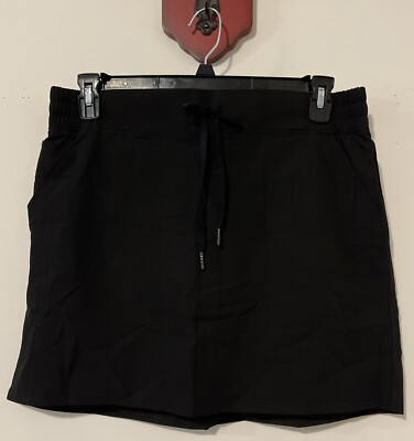 Marika Womens Large Black Pull-On Performance Style Stretchy Skort! A5656